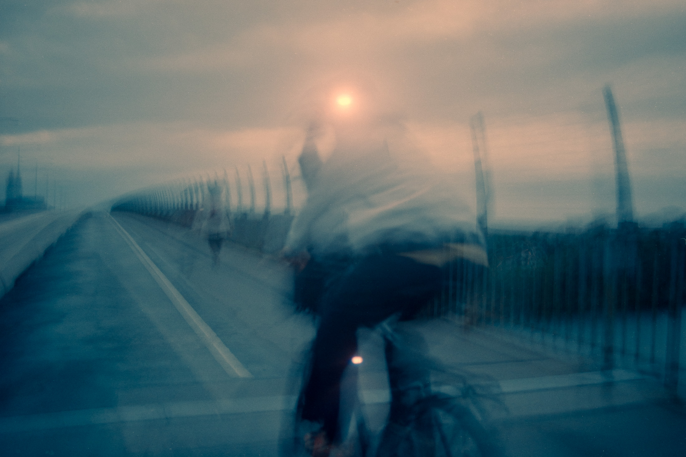 Biking during blue hour